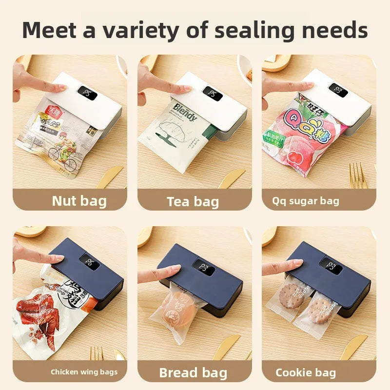 1PC Mini Plastic Bag Sealer Heat Bag Sealing Machine Handheld Rechargeable Food Packaging Thermal Sealer for Kitchen Use Storage